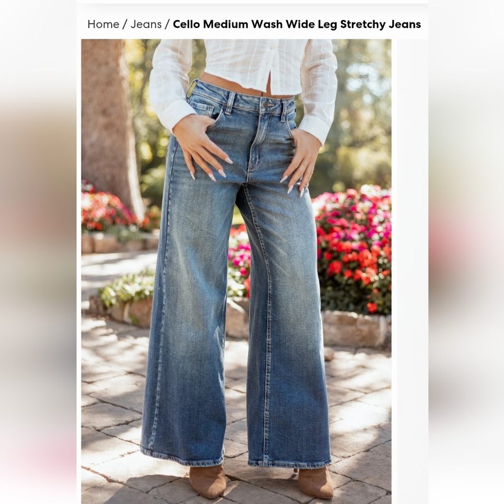 Cello Denim Flare Jeans in Classic Blue